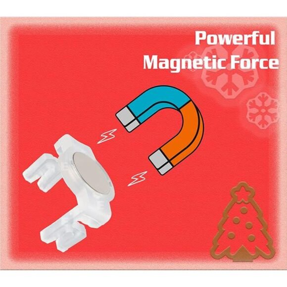 Magnetic Christmas Light Clips for E17-C9 Holiday Lighting Sockets (Nickel-25MC) - Picture 3 of 6